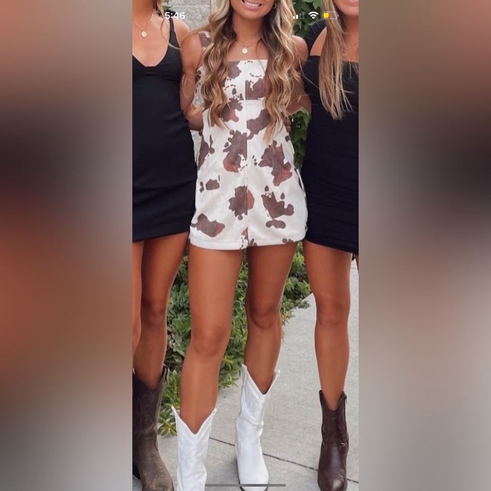 Cow print romper